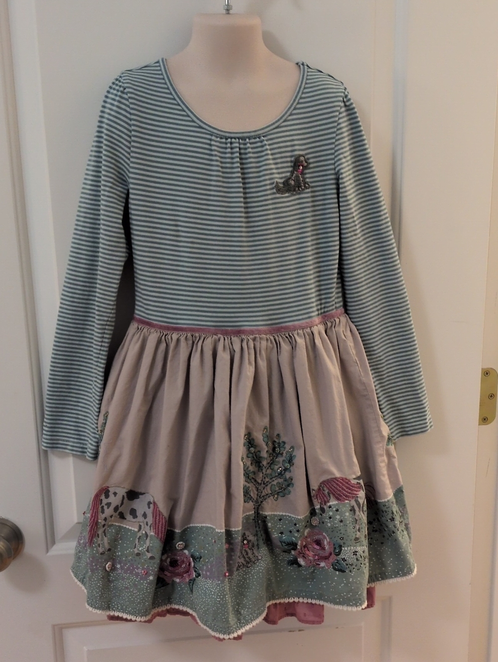 Monsoon Beaded and Embroidered Horse and Dog Dress